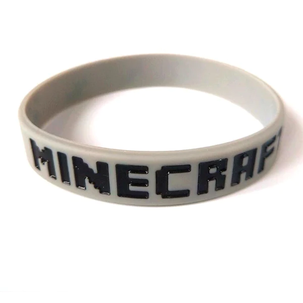 MINECRAFT WRISTBAND - GRAY AND BLACK