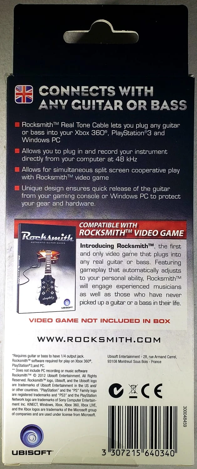 Ubisoft Rocksmith Real Tone USB 11.25ft. Audio Cable*