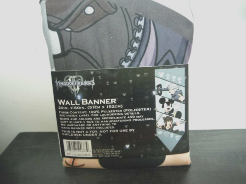 Disney Kingdom Hearts Wall Banner. 20"X60" 100% Polyester Wall Banner New
