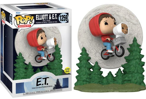 E.T. The Extra-Terrestrial #1259 - Elliot and E.T. Flying (Glow in The Dark) - Funko Pop! Movie Moments *