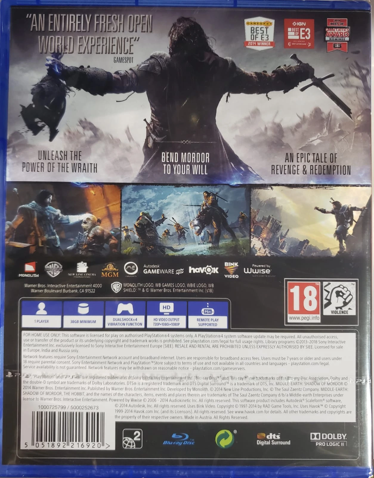 Middle-Earth: Shadow of Mordor (PlayStation Hits) (EUR)