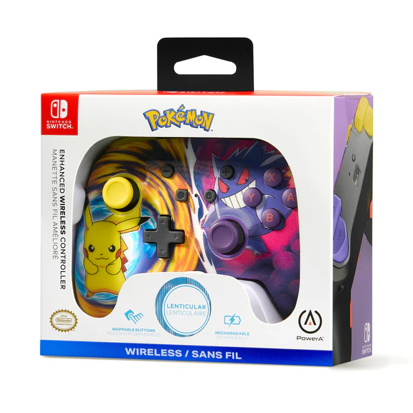 PowerA - Enhanced Wireless Controller for Nintendo Switch - Pikachu vs. Gengar (US)