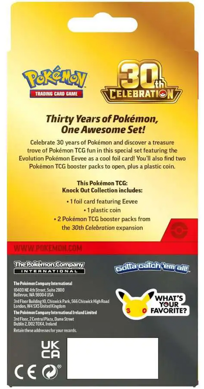 Pokemon TCG: Pokemon 30th Anniversary Celebration Eevee Knock Out Collection (US)