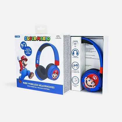 Super Mario Blue Kids Wireless Headphones (EUR)