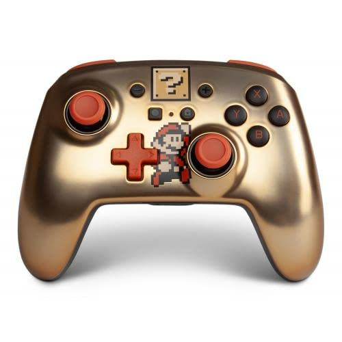 PowerA Enhanced Wireless Controller for Nintendo Switch Retro Gold Super Mario Brothers Edition