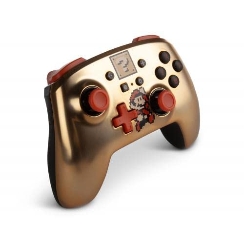 PowerA Enhanced Wireless Controller for Nintendo Switch Retro Gold Super Mario Brothers Edition