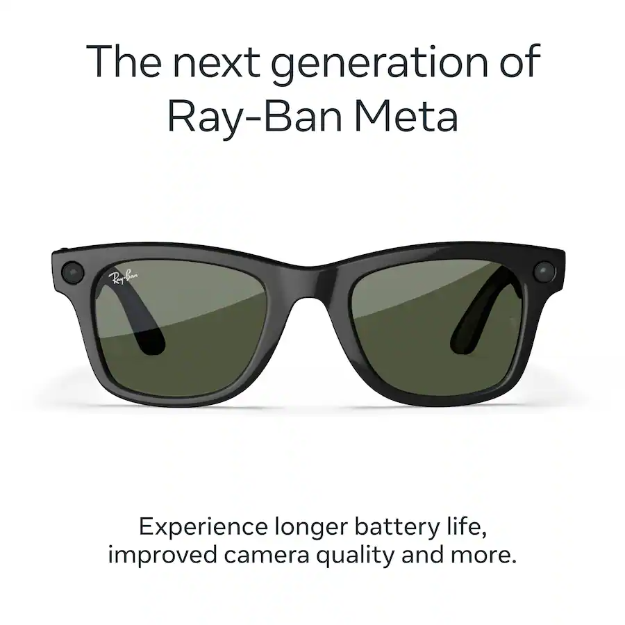 Ray-Ban Meta - Wayfarer Large (Gen 2) Green lenses - Shiny Black (US)