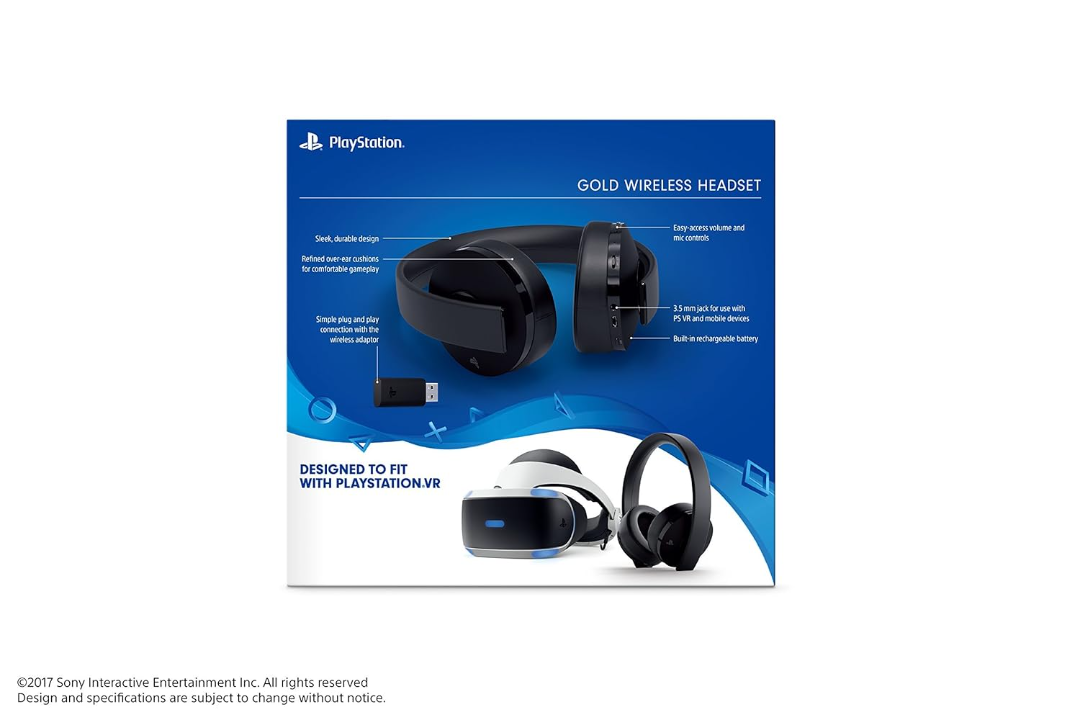 PlayStation Gold Wireless Headset - PlayStation 4 - Renewed