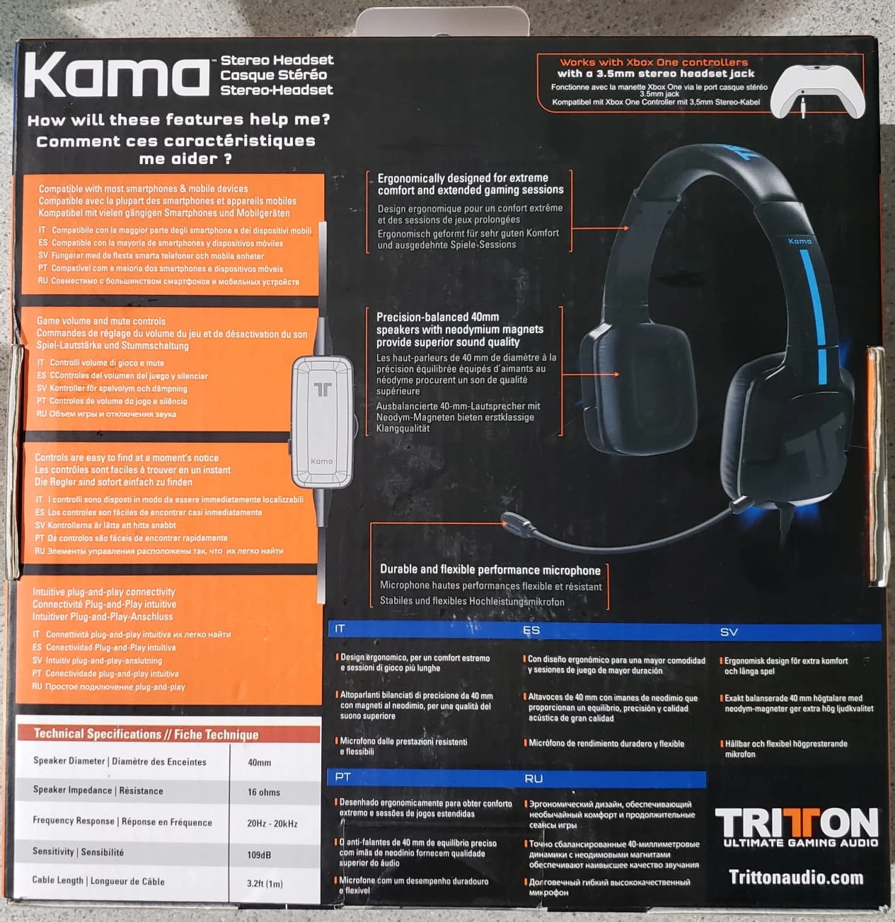 TRITTON Kama Stereo Headset for PlayStation 4, Xbox One