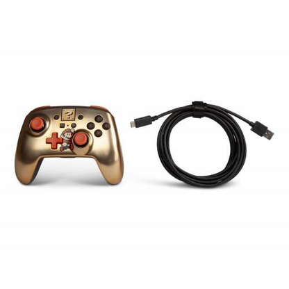 PowerA Enhanced Wireless Controller for Nintendo Switch Retro Gold Super Mario Brothers Edition