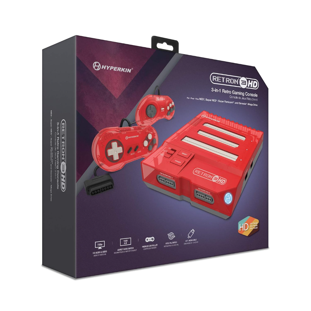 Hyperkin RetroN 3 HD 3-in-1 Retro Gaming Console for NES, Super Famicom, and Genesis/Mega Drive (Jasper Red) - Super NES*