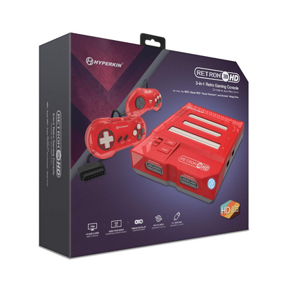 Hyperkin RetroN 3 HD 3-in-1 Retro Gaming Console for NES, Super Famicom, and Genesis/Mega Drive (Jasper Red) - Super NES*