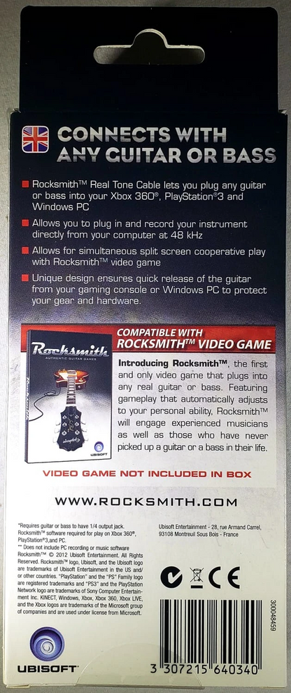 Ubisoft Rocksmith Real Tone USB 11.25ft. Audio Cable*