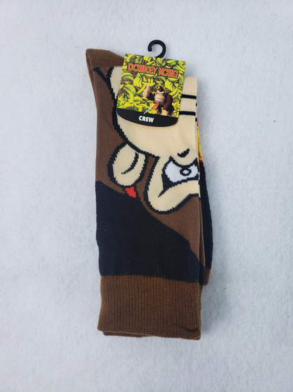 Socks Donkey Kong Brown - Crew Socks - Size 10-13
