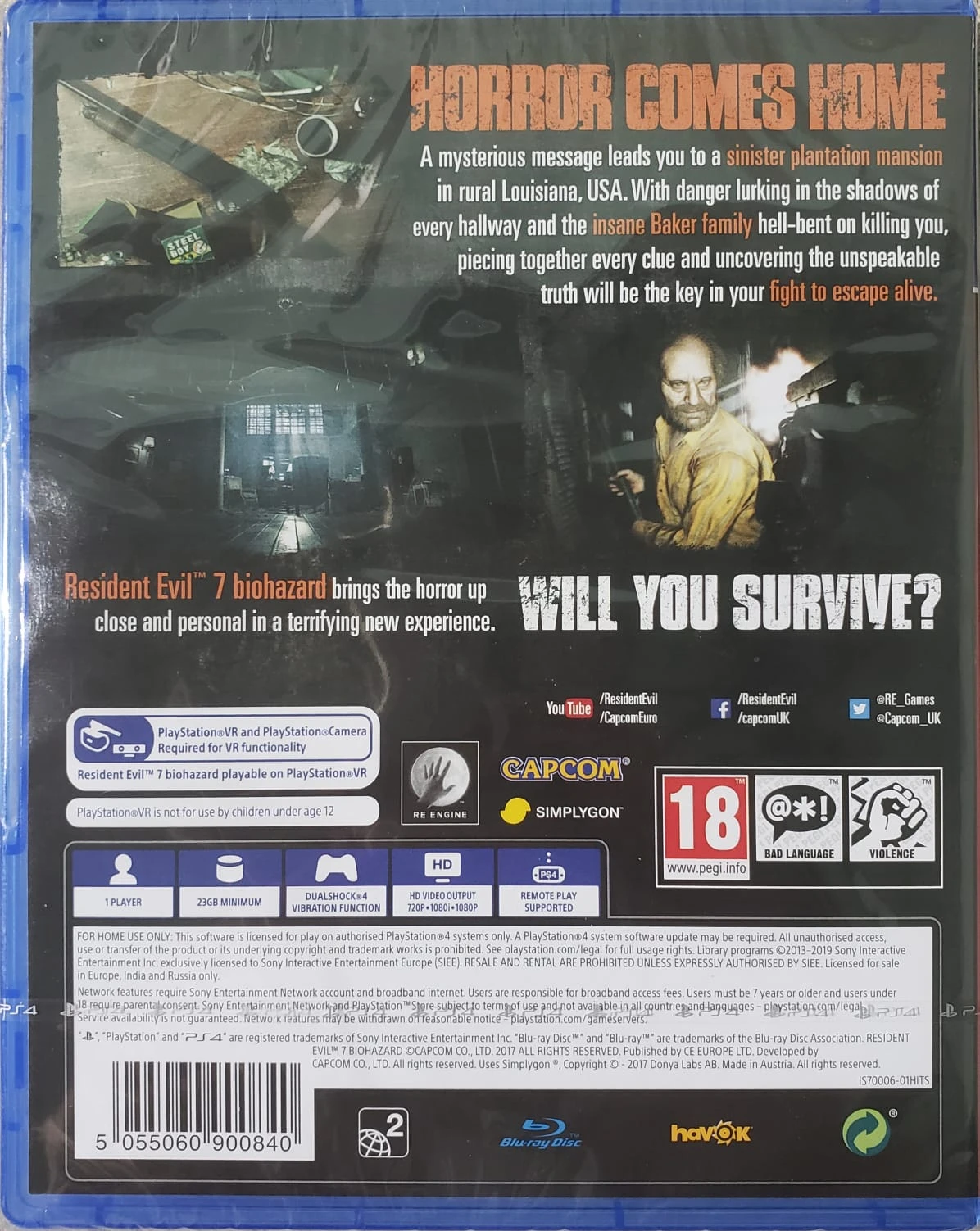 Resident Evil 7: Biohazard - VR Compatible - Playstation Hits (EUR)