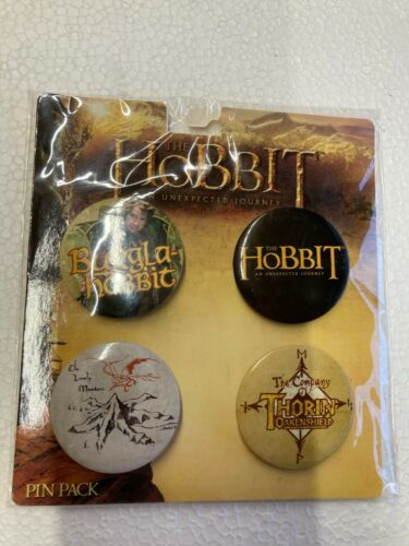 New The Hobbit An Unexpected Journey 4 Pin Button Collector Set