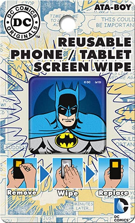 Ata-Boy DC Comics Reusable Phone and Tablet Screen Wipe, Batman