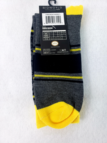 Socks Donkey Kong - Diddy King - Crew Socks (Grey/Yellow) - Size 10-13