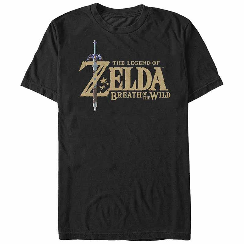 The Legend of Zelda Breath of the Wild Logo Black Gold Tshirt